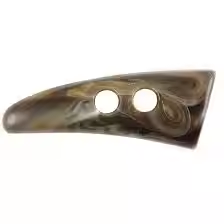 Bascule de corne de boeuf de buffle faite à la main avec bouton à bascule poli à 2 trous - Product Image 2