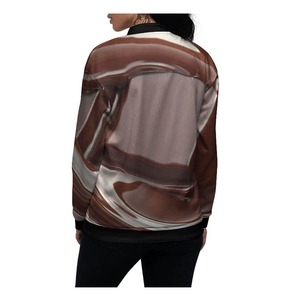 Chaqueta Bomber Estampada para Mujer de Fábrica Directa, Exterior de Cuero Genuino, Transpirable, de Secado Rápido, Ropa de Calle de Alta Calidad para Invierno - Product Image 6