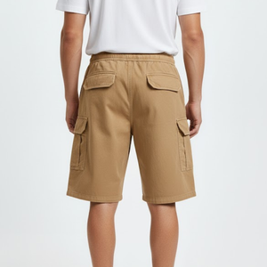 <b>Khaki</b> PFGD Casual <b>Shorts</b> 100% Cotton Comfortable Garment Dyed Mid Drawstring OEM Service 225 GSM - Product Image 2