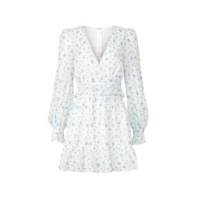 Robe de soirée blanche et bleue de qualité supérieure pour femmes, parfaite pour les fêtes et les brunchs du week-end, robe élégante et tendance disponible en Inde - Product Image 1