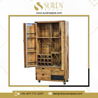 Meubles de salon de qualité supérieure design accrocheur casier à vin indien armoire à tiroirs en bois de style Almirah design