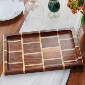 Bandeja de servicio de madera ecológica de mejor diseño para decoración del hogar Hoteles y restaurantes Bar Utensilios de cocina Hecho en India 100PCs MOQ - Product Image 1