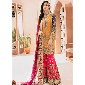 Derniers vêtements de soirée décontractés de conception hivernale pour femmes Costume de femme pakistanaise personnalisé de haute qualité pour la fête - Product Image 4