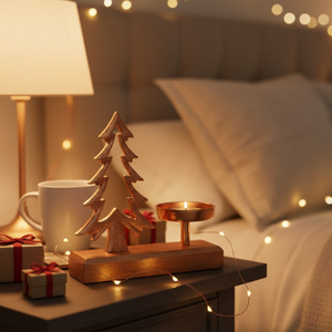 Elegante Adorno Navideño Artesanal para Árbol de Navidad |   Adorno Decorativo Festivo de Metal de Aluminio Recubierto de Cobre para Mesa y Estante - Product Image 4