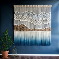 Décoration murale en macramé tissé bohème, 100% coton, tissu classique, fait main, décoration nordique pour la maison, design traditionnel, rideaux vintage avec pompons