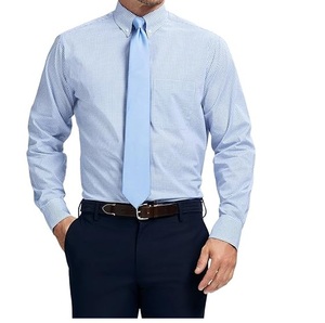 Chemises habillées décontractées à manches longues, coupe ajustée, 100 % coton, design tendance, écologiques, respirantes, pour le bureau, vente chaude - Product Image 3