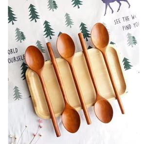 Cuchara de madera grande de 14 pulgadas para cocinar, cuchara para mezclar y servir, espátula de madera antiadherente grande, cuchara de mango largo para revolver - Product Image 4