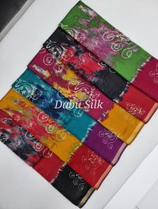 Dabu Saree ผ้าฝ้ายผ้าไหมที่มีคุณภาพที่ดีที่สุดผ้านุ่มสไตล์ทันสมัยพิมพ์ Saree กับงานแต่งงานและ Diwali ที่เหมาะสม - Product Image 3