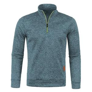 Moda para hombre media cremallera pullover sudadera 380 GSM mezcla de algodón polar diseño casual OEM y ODM logotipo bordado Diseño - Product Image 3