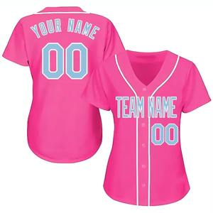 Offre Spéciale personnalisé blanc 100% Polyester Raglan Baseball chemise/bouton vers le bas personnalisé femmes Baseball Jersey - Product Image 1