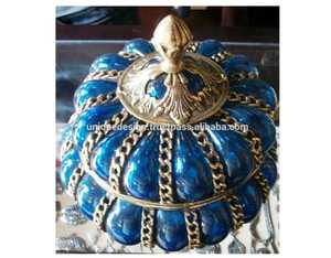 โถแก้วทรงรีสีทองพร้อมฝาปิดทรงไข่เป่าด้วยมือใบใหญ่หรูหราไม่เหมือนใคร - Product Image 6