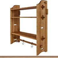 3 Tier Kruidenrek | Keukenopslag | Wandplank | Houten Houder Voor Keuken, Badkamer, Organizer 3 Tier Plank Voor Opslag
