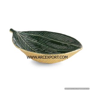 Nouveau Design moderne feuille d'or bol décoratif fruits bols de service feuille décoration bols en métal pour la maison ustensiles de cuisine accessoires - Product Image 5