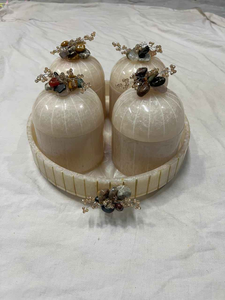 100%premium quality <b>decorative</b> resin jar set with tray - Product Image 4