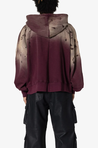 Sudadera con capucha lavada con ácido de primera calidad para hombre con estampado de soplo | Diseño rasgado, sudadera térmica con cremallera de lana pesada de alta calidad - Product Image 6