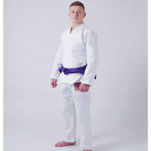 Jiu-Jitsu Gi de calidad superior, cinturón blanco púrpura, ligero, cómodo, ajuste, costura reforzada, desgaste intermedio de artes marciales - Product Image 4