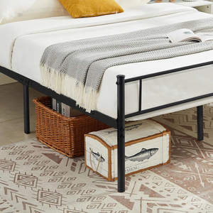 Heavy Duty Metal <b>Platform</b> <b>Bed</b> <b>Frame</b> with Headboard and Steel Slats, Noise-Free Mattress Foundation, No Box Spring Needed - Product Image 4