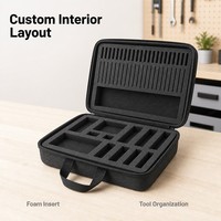 Série de boîtes à outils personnalisées en EVA avec fermeture à glissière, poignée de transport et inserts en mousse pour le rangement des outils