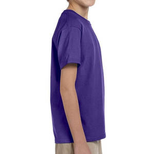 High Quality Custom <b>Purple</b> Color COTTON BLEND TEE - YOUTH Unisex Regular Plain Short Sleeves T-<b>Shirt</b> <b>Purple</b> - Product Image 2