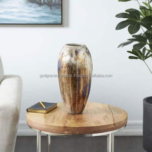 แจกันดอกไม้ทำจากทองเหลืองโบราณใช้ตกแต่งบ้านดีไซน์ใหม่ทำจากโลหะใช้ตกแต่งบ้านออกแบบได้ตามต้องการ - Product Image 2