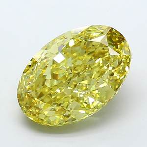 Diamante Ovalado de 7.02ct VS2, Color Amarillo Intenso, Cultivado en Laboratorio - Product Image 1