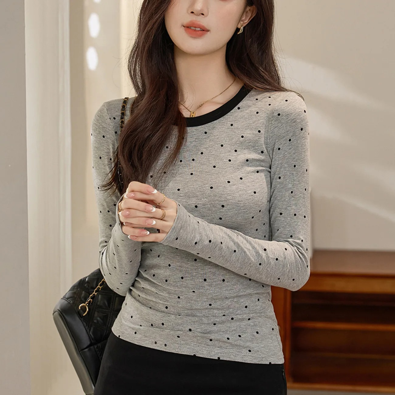 Women's Elegant Peplum Top with High Neck and Long Ruffled Sleeves 100% Cotton Casual Blouse for Fall Winter