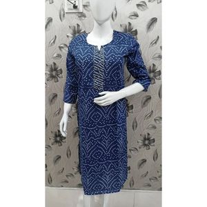 Ladies Jaipuri Cotton Floor-Length <b>Kurti</b> Elegant Trendy Office Lady Dress Breathable Feature ODM Supplied XS Size for Club Day - Product Image 3