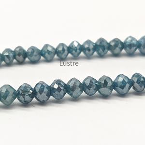 Diamant bleu à facettes Rondelle perle en vrac bijoux personnalisés cadeau d'anniversaire son matériau de pierre de haute qualité 3.5-4.5mm 8 pouces - Product Image 1