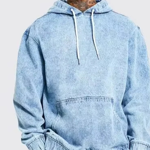 Sweat à capuche en jean surdimensionné - Product Image 1