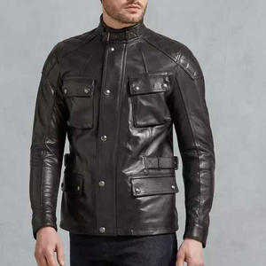 Veste en cuir pour homme, style urbain, imperméable, écologique, en cuir véritable, fermeture éclair, collection Hiver 2025 – Vente en gros - Product Image 3