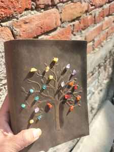 Agate arbre de vie sur mesure journaux en cuir avec des puces de pierres précieuses Mélange d'artisanat. Idéal pour la journalisation, le croquis - Product Image 2
