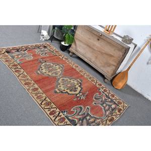 Tapis Vintage Turc Grand Rectangle 3.9 X 6.7ft Classique Rouge Beige Abstrait Patchwork Laine Latex pour Adolescents Couloir Utilisation - Product Image 4