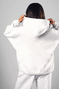 Venta caliente por encargo Casual Wear Pullover Hoodies y sudadera Loose Fit Heavyweight Color sólido Hip Hop sudaderas con capucha de las mujeres - Product Image 6