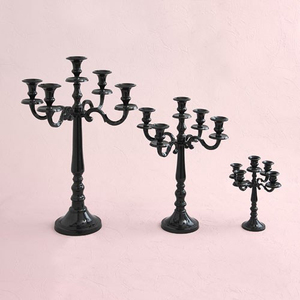 Candelabros de 5 brazos de oro de alta calidad para decoración Venta caliente candelabros de Metal antiguo decorativos hechos a mano de alta calidad - Product Image 3