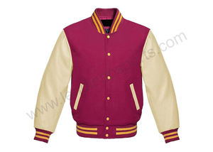 Custom Varisty Jacket Bordado Logo Mangas de cuero Lana Letterman Varsity Jacket Hombres Chaqueta - Product Image 4