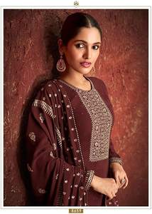Indian <b>Woman</b> Punjabi Palazzo Sequin & Embroidery Georgette Muslim Shalwar Kameez <b>Suit</b> With Dupatta Premium Quality - Product Image 4