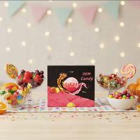 Boîte d'emballage noire et rose très vendue aux États-Unis avec des bonbons au miel pur à l'extrait de plante, saveur fraise, sachets de sucre, paquets cadeaux