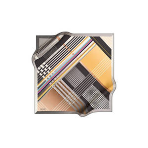 Floral Cotton Summer Scarf-Custom Design Black and Yellow Square - Product Image 1
