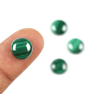 Malachite naturelle de qualité supérieure, forme ronde de 10 mm, cabochon lisse calibré, pierre précieuse en vrac pour la fabrication de bijoux DIY, fournisseur en gros - Product Image 4