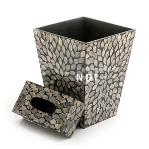 Serviette en bois papier conteneur Portable boîte à mouchoirs en bois bureau à domicile régulier utilisé porte-mouchoirs os incrustation finition utilisation quotidienne - Product Image 3