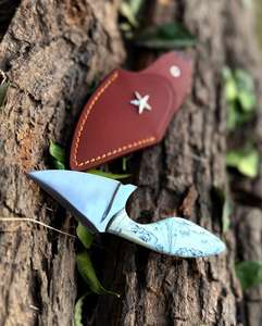 Cuchillo de Caza de Hoja Fija de Alta Calidad, Diseño de Supervivencia para Campamento al Aire Libre, Alto Contenido de Carbono, Mango Completo, Desollador de Ciervos, Funda Fina para Exteriores - Product Image 3