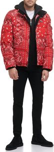Chaqueta Acolchada con Capucha Unisex Estilo Bandana Roja, Diseño de Burbujas, Relleno de Algodón, Logotipo Frontal, Estilo Urbano, 360g, Transpirable - Product Image 6