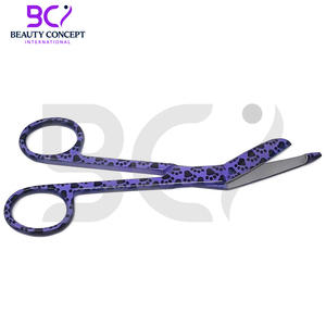 Purple Paws Pattern Stainless Steel <b>Top</b> Material In Reasonable Price For Surgery Surgical Bandage Scissors - Product Image 4