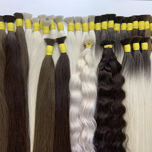 Top vente 100% vietnamien 22 pouces en vrac Extensions de cheveux couleurs claires Super Double dessiné 100 grammes soyeux pas d'extensions de cheveux humains - Product Image 1