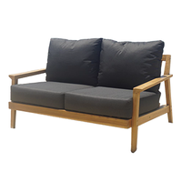 Canapé 2 places en teck de style nordique moderne, élégant pour l'extérieur, patio, jardin, piscine, OEM/ODM, livraison directe d'usine