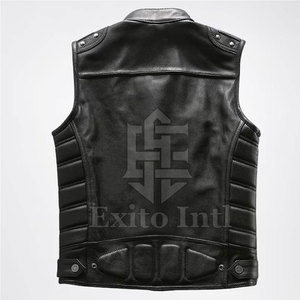 Chaleco de Cuero para Hombre, Estilo Urbano de Invierno, Transpirable, con Cuello en V, Moda Urbana - Product Image 2