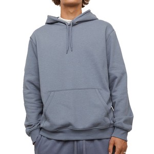 Nueva llegada de los hombres de invierno 100% sudaderas con capucha de lana de algodón transpirable básico con capucha liso teñido Color sólido logotipo personalizado en la parte delantera - Product Image 1