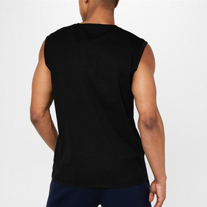 Wholesale Men's Casual Sleeveless Tank <b>Tops</b> 100% Cotton Comfortable Solid Color Stringers Singlet Custom Logo Breathable - Product Image 5