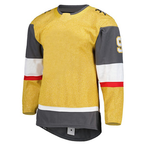 เสื้อเจอร์ซีย์ฮ็อกกี้น้ำแข็งโพลีเอสเตอร์100% ชุดทีมปรับแต่งได้พร้อมปักตัวเลข - Product Image 4