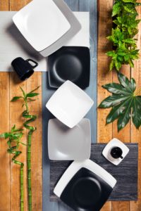 Set di 6 Piatti da Dessert in Ceramica Quadrati Durevoli, Finitura Opaca Grigia, Design Nordico Minimalista ed Elegante Eclipse Excelsa - Product Image 6